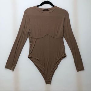 SHEIN Brown / Tan Bodysuit Bodycon L